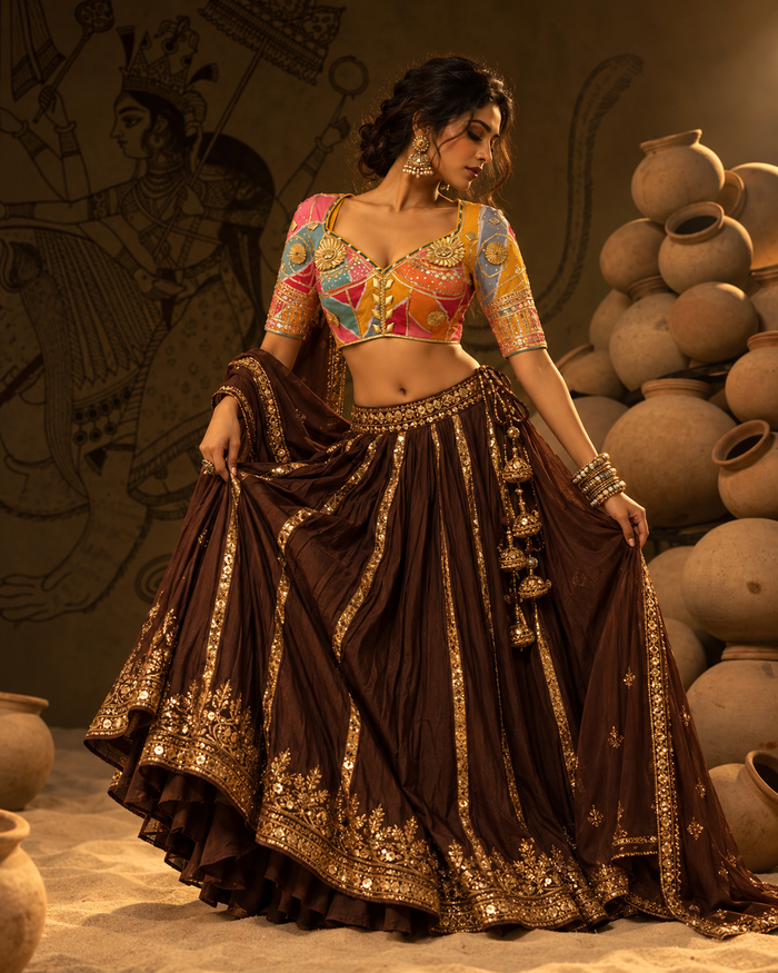 Multicolour Gota Patti Rajasthani Aangi Blouse