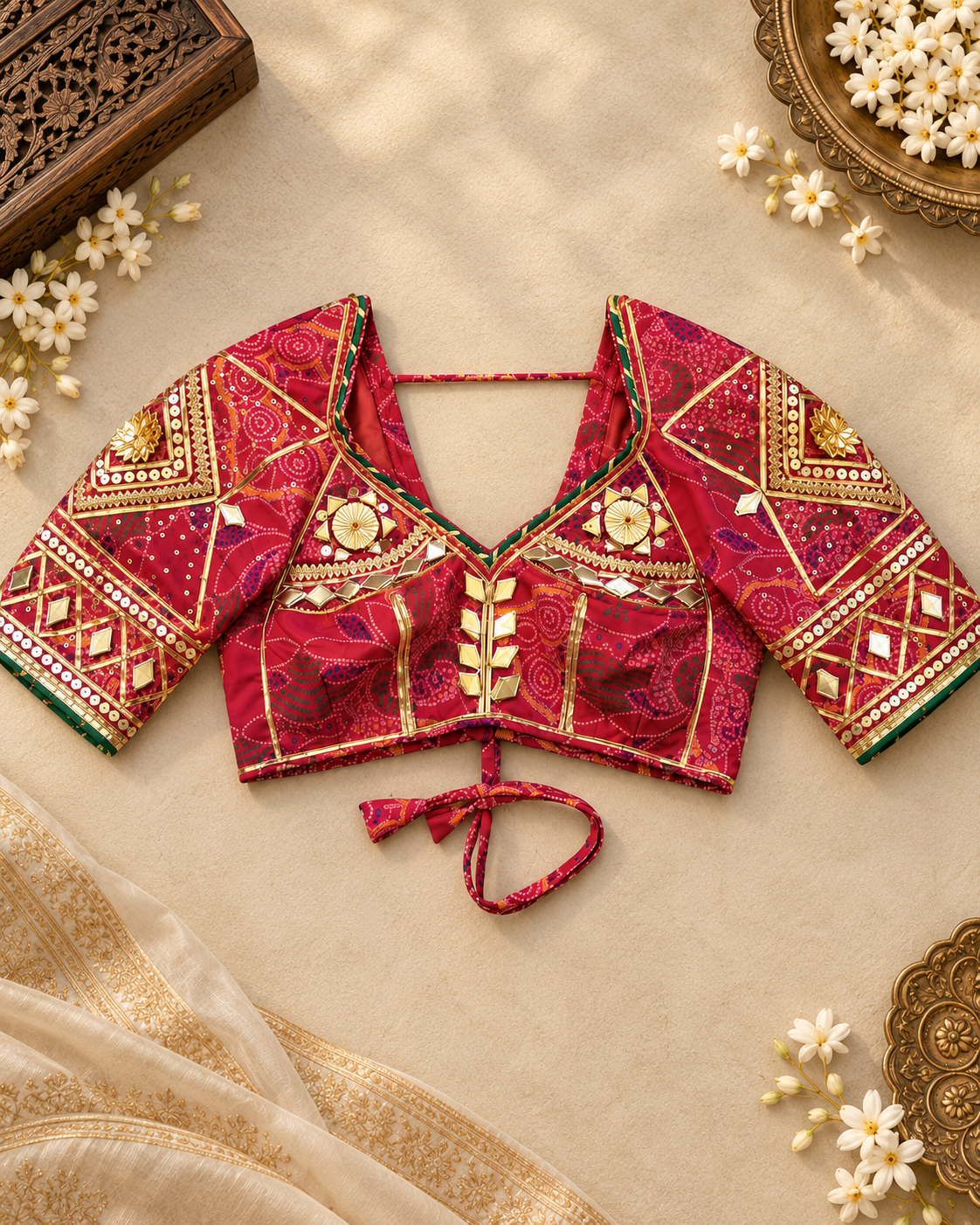 Women's Rani Pink Lehenga with Gota Patti Blouse | The Baisa