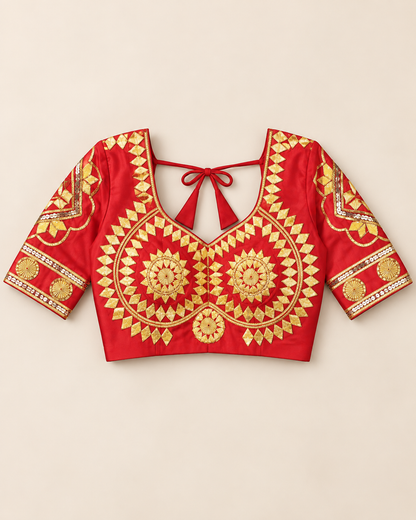 Multicolour Gota Patti Rajasthani Aangi Blouse